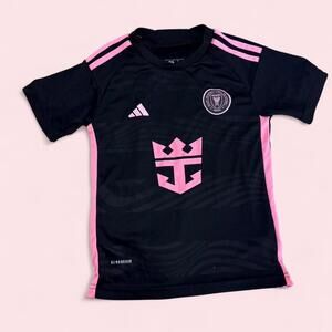 Inter MiamiAdidas Kids Slim Fit Soccer Jersey Messi #10 Black Pink